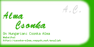 alma csonka business card